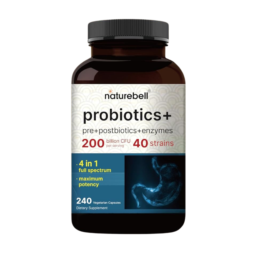 Naturebell Probiotics + pre + postbiotics + enzymes Dietary Supplement, 240 Vegetarian Capsules