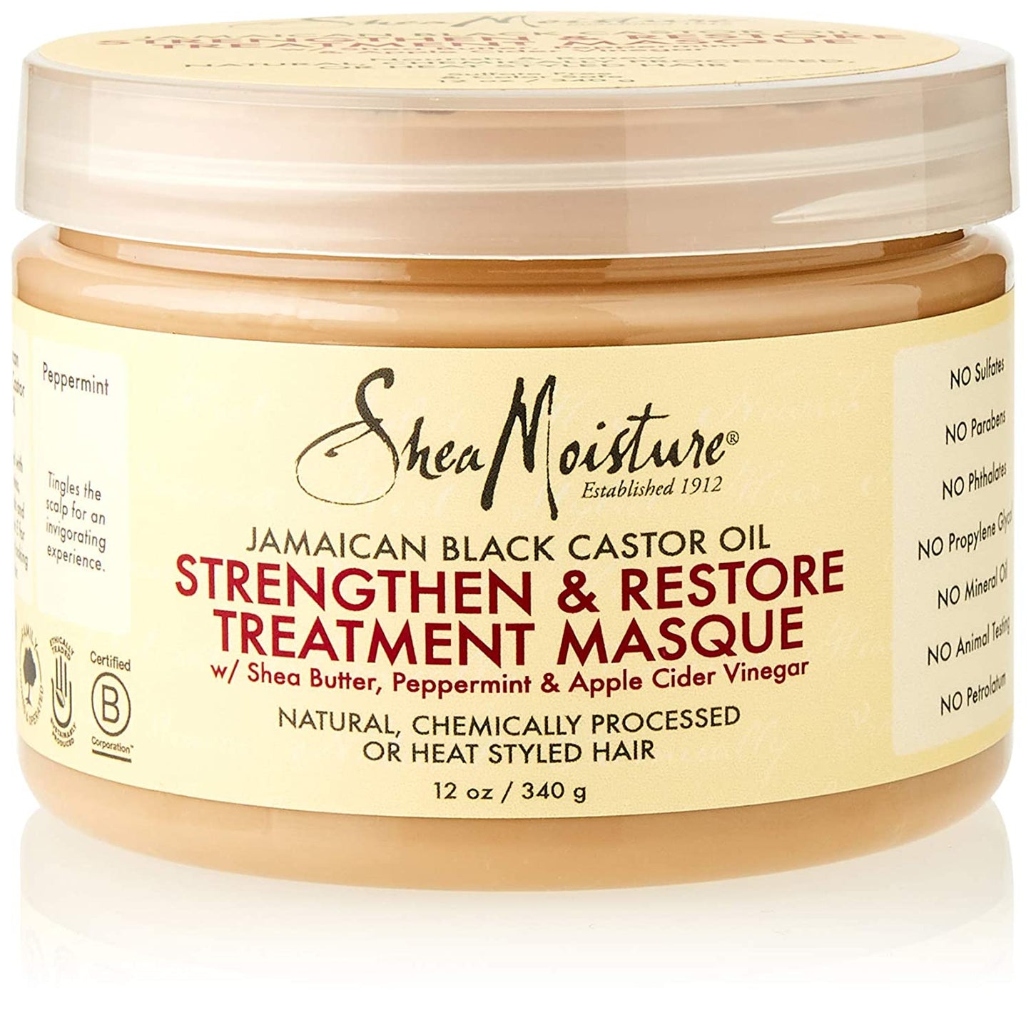 Shea Moisture Jamaican Black Castor Oil Strengthen-Grow & Restore Treatment Masque 12oz