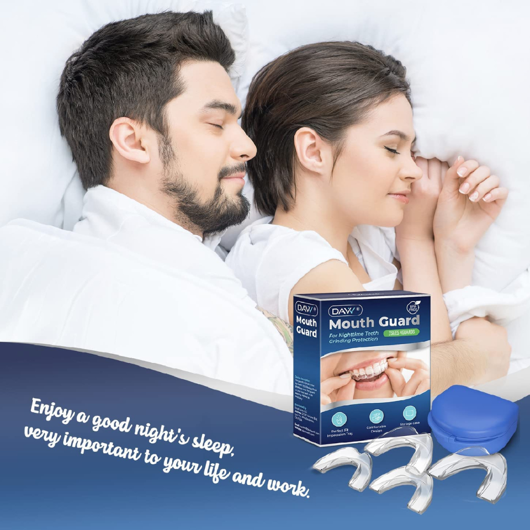 Davv Mouth Guard for Nighttime Teeth Grinding Protection 2 sizes 4 guards