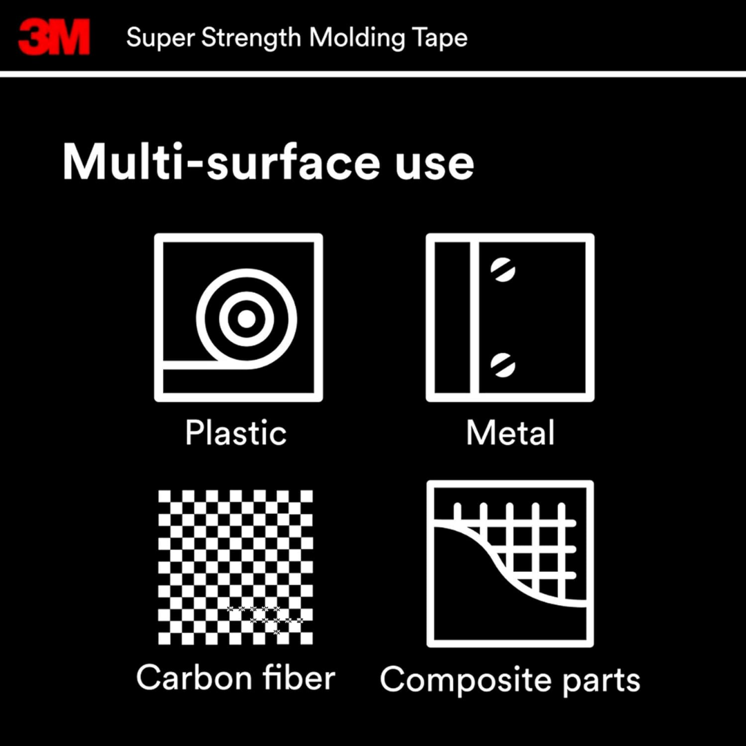 3M Auto Super Strength Molding Tape 3614 Stage 2, 1/2 in x 15 ft