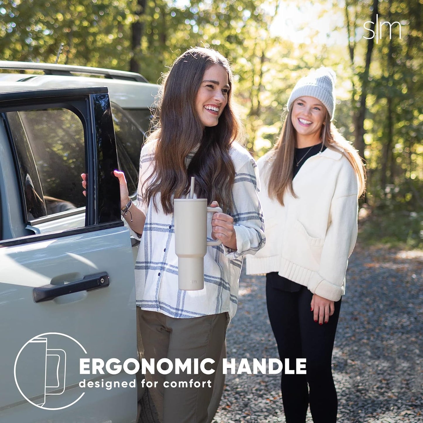 Simple Modern Trek Tumbler with Straw Lip & Handle 40 Oz (Almond Birch)