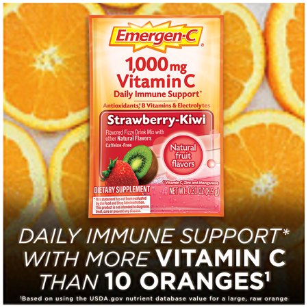 Emergen-C 1000mg Vitamin C Powder Strawberry Kiwi Flavor (30 Count)