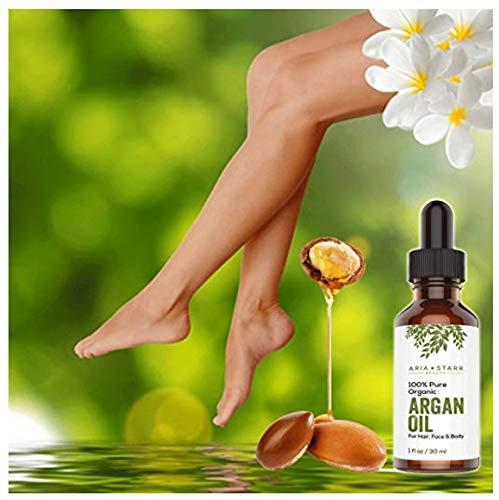 Aria Starr Beauty 100% Pure Organic, Argan Oil For Hair Face and Body (1 fl.oz / 30ml)