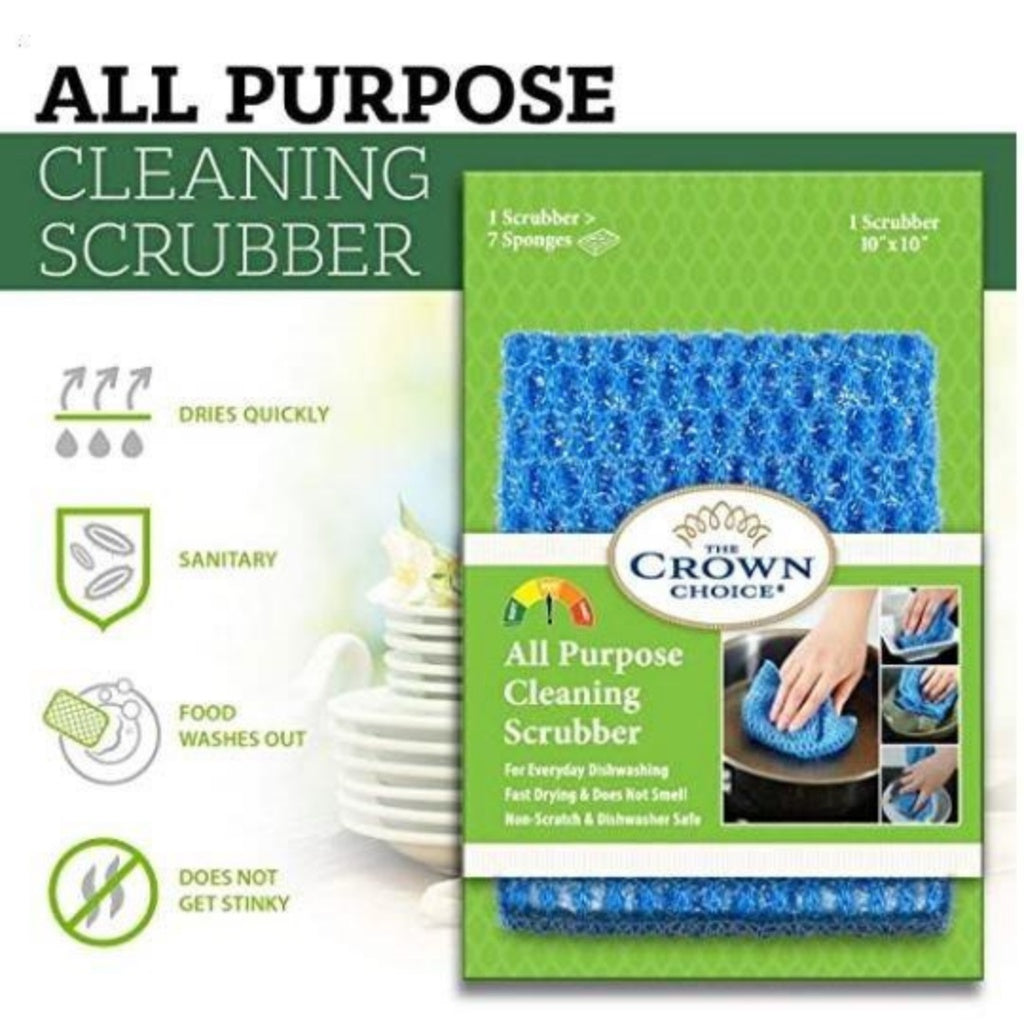 The Crown Choice Dish Scrub Cloth, Sponge Alternative, 10" x 10"