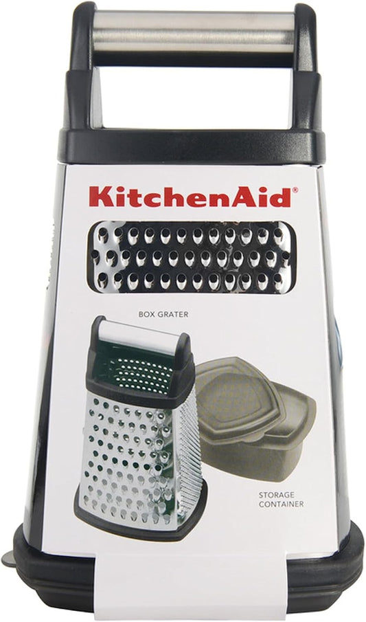 KitchenAid Gourmet 4-Sided Stainless Steel Box Grater, 10 Inches, Black