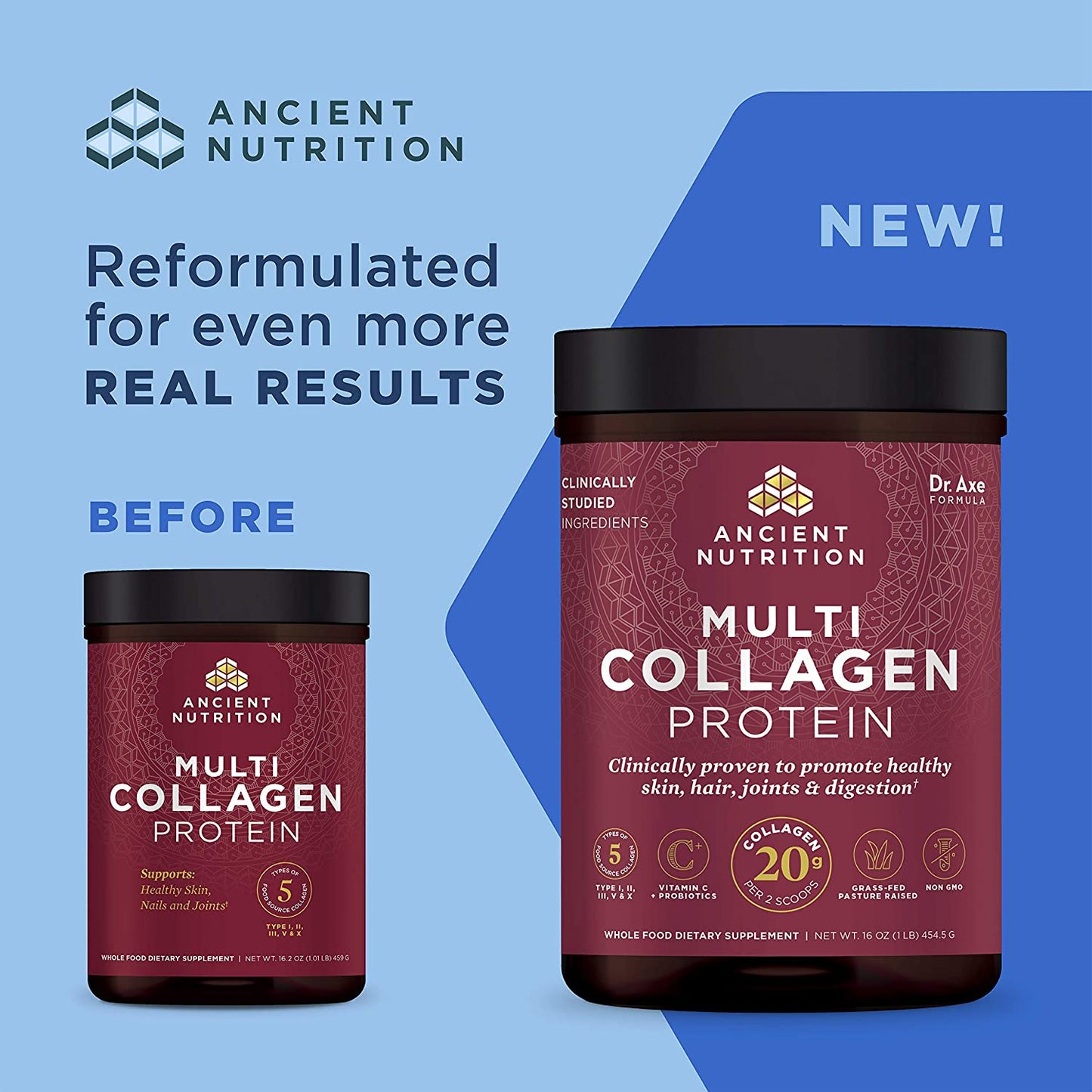 Ancient Nutrition Multi Collagen Protein Powder 16 oz. / 454.5g