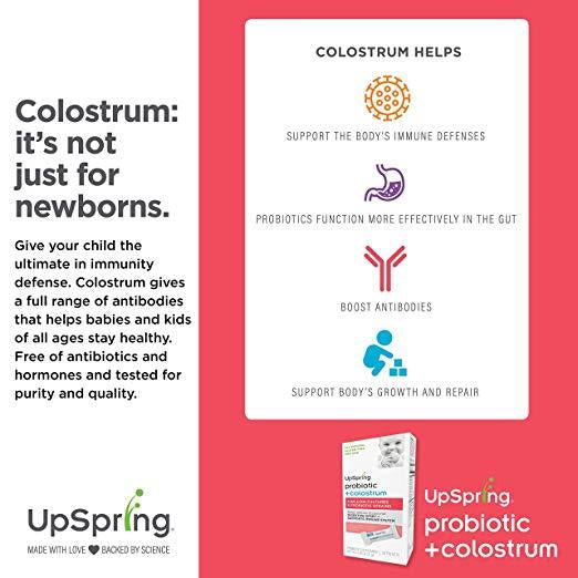 UpSpring Probiotic + Colostrum (Powder for Babies + Kids) 30 Packets (0.74 oz / 21g)