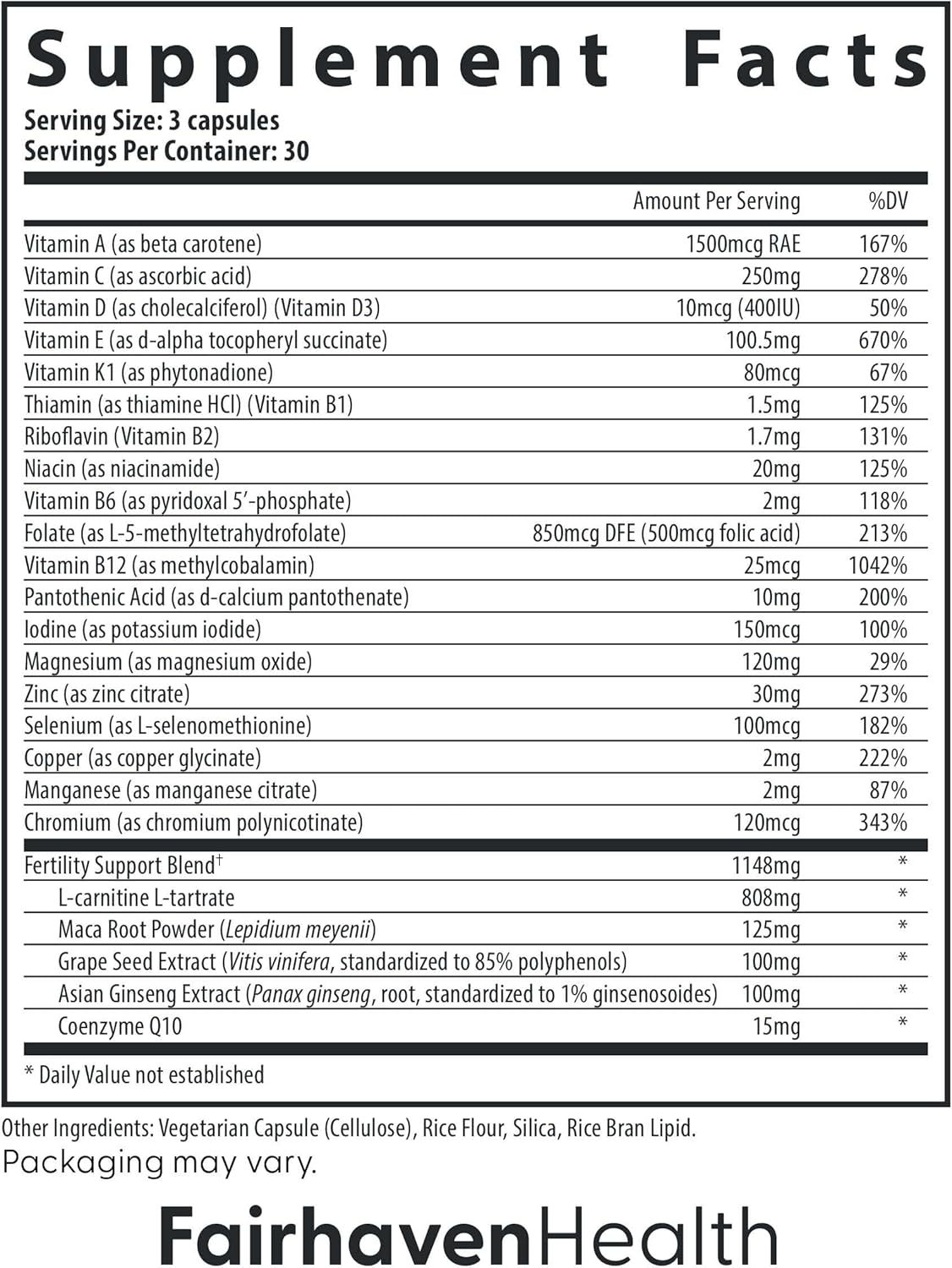 Fairhaven Health FertilAid for Men Dietary Supplement, 90 Capsules