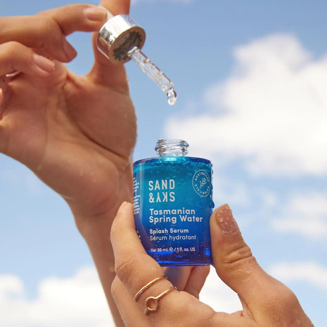 Sand & Sky Tasmanian Spring Water Splash Serum Hydratant 1 Fl Oz (30ml)