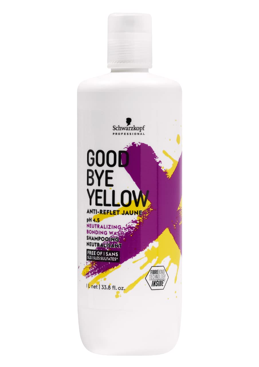 Schwarzkopf Goodbye Yellow Anti-Reflet Jaune pH 4.5 Shampooing Neutralisant 33.8 fl. oz / 1L