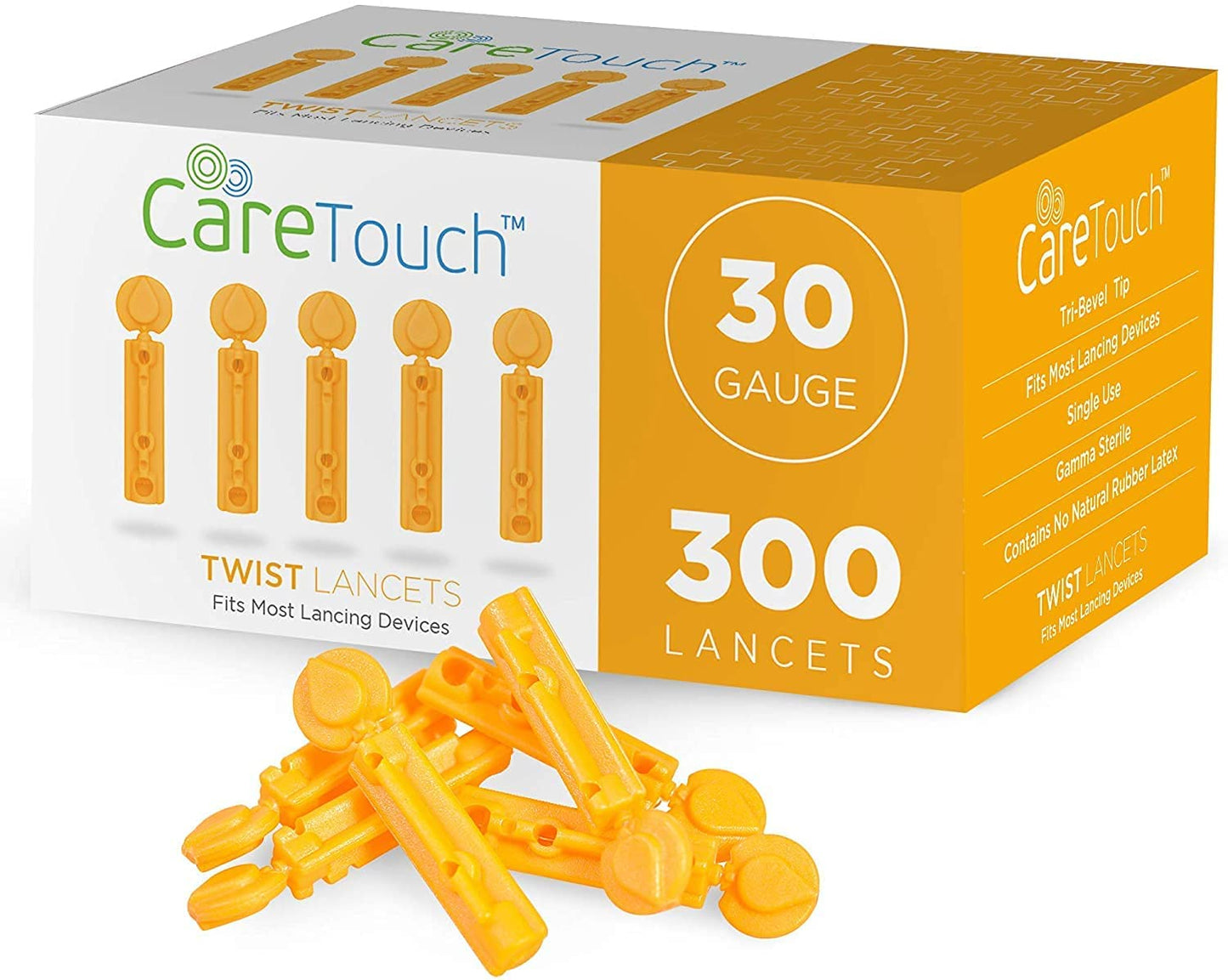 Care Touch Twist Lancets, Fits Most Lancing Devices 30 Gauge, 300 Lancets