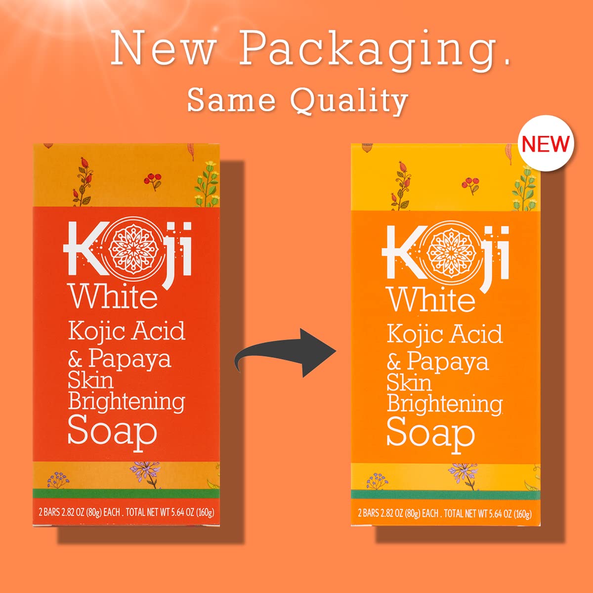 Koji White Kojic Acid & Papaya Skin Brightening Soap 2 Bars 160g