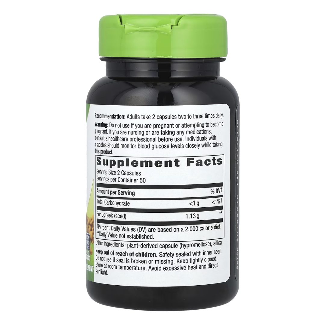Natures Way Fenugreek Seed 1,130 mg per 2 Capsules, (100 Count)