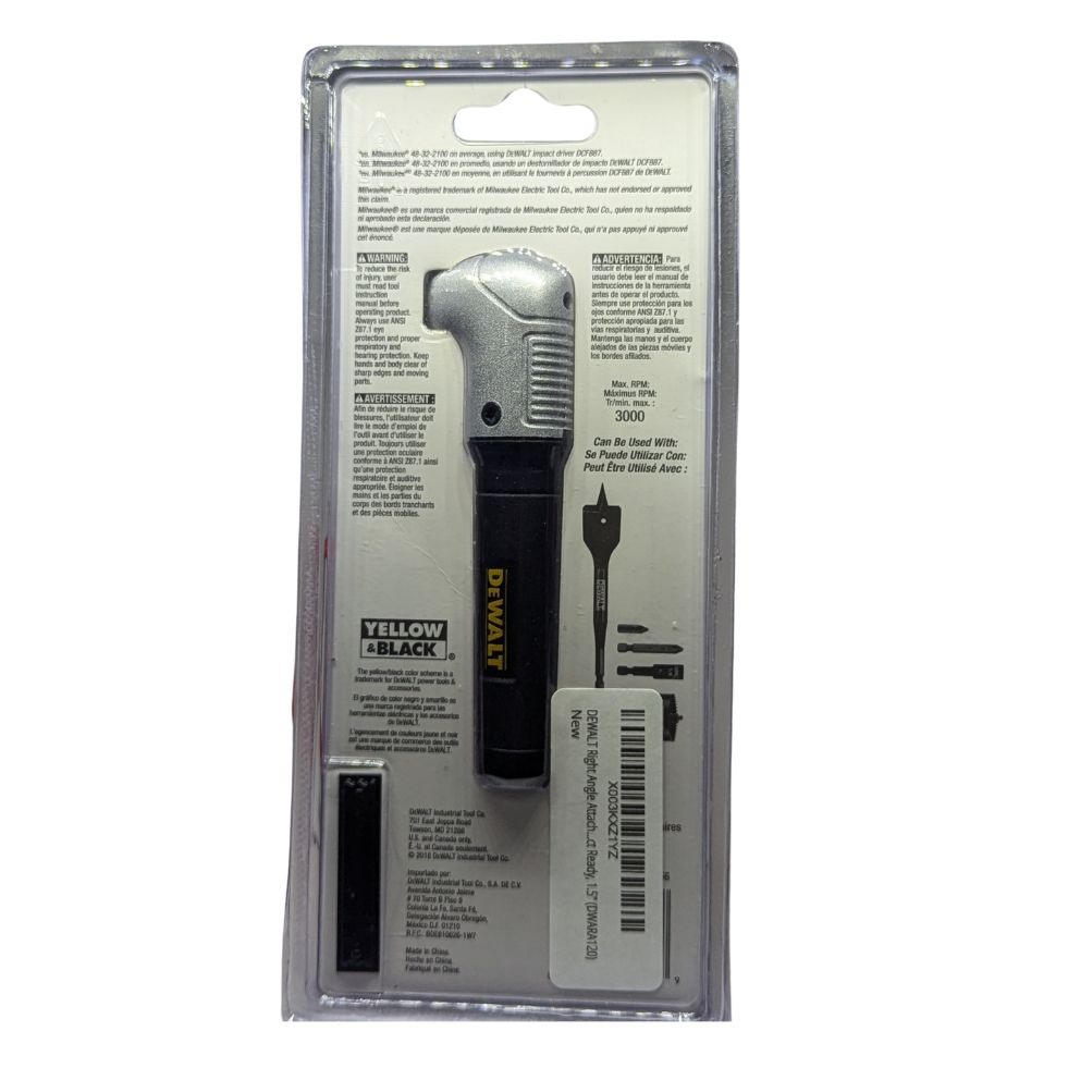 Dewalt Impact Ready Right Angle Attachment For Impact Driver (DWARA120)