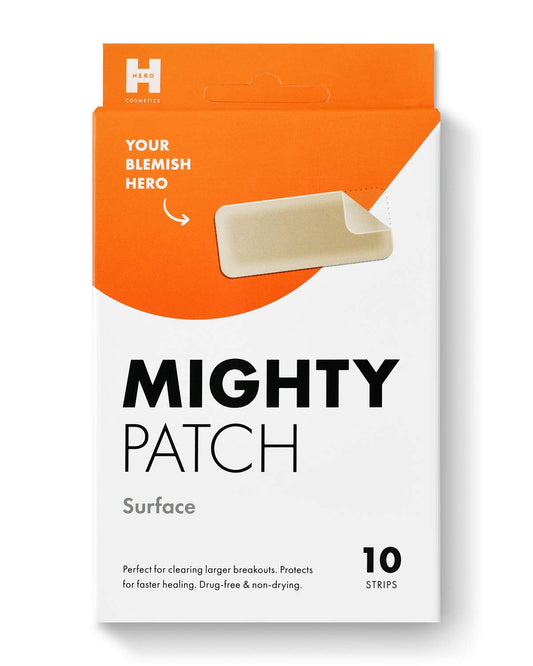 Mighty Patch Surface, Hydrocolloid Large Acne Pimple Patch Spot Treatment for Body and Larger Breakouts, 10 count