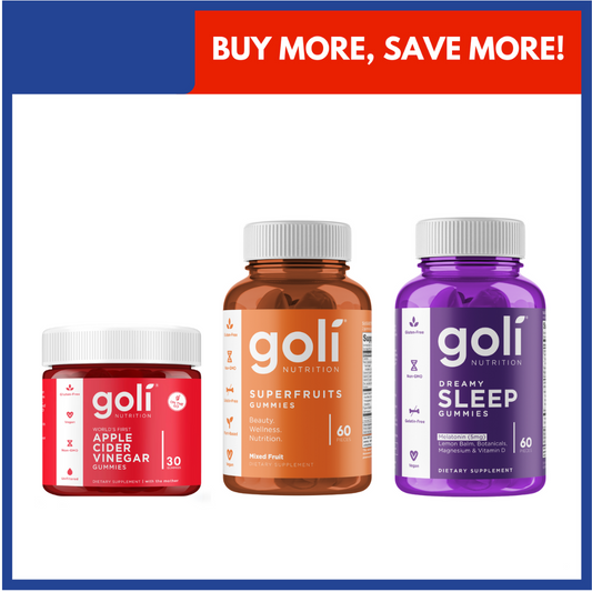 Goli 3 Pack BUNDLE Apple Cider Vinegar 30 Gummies, Superfruits and Dreamy Sleep 60 Gummies