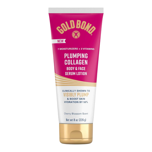Gold Bond Plumping Collagen Body & Face Serum Lotion Cherry Blossom Scent, 8 oz / 226 g