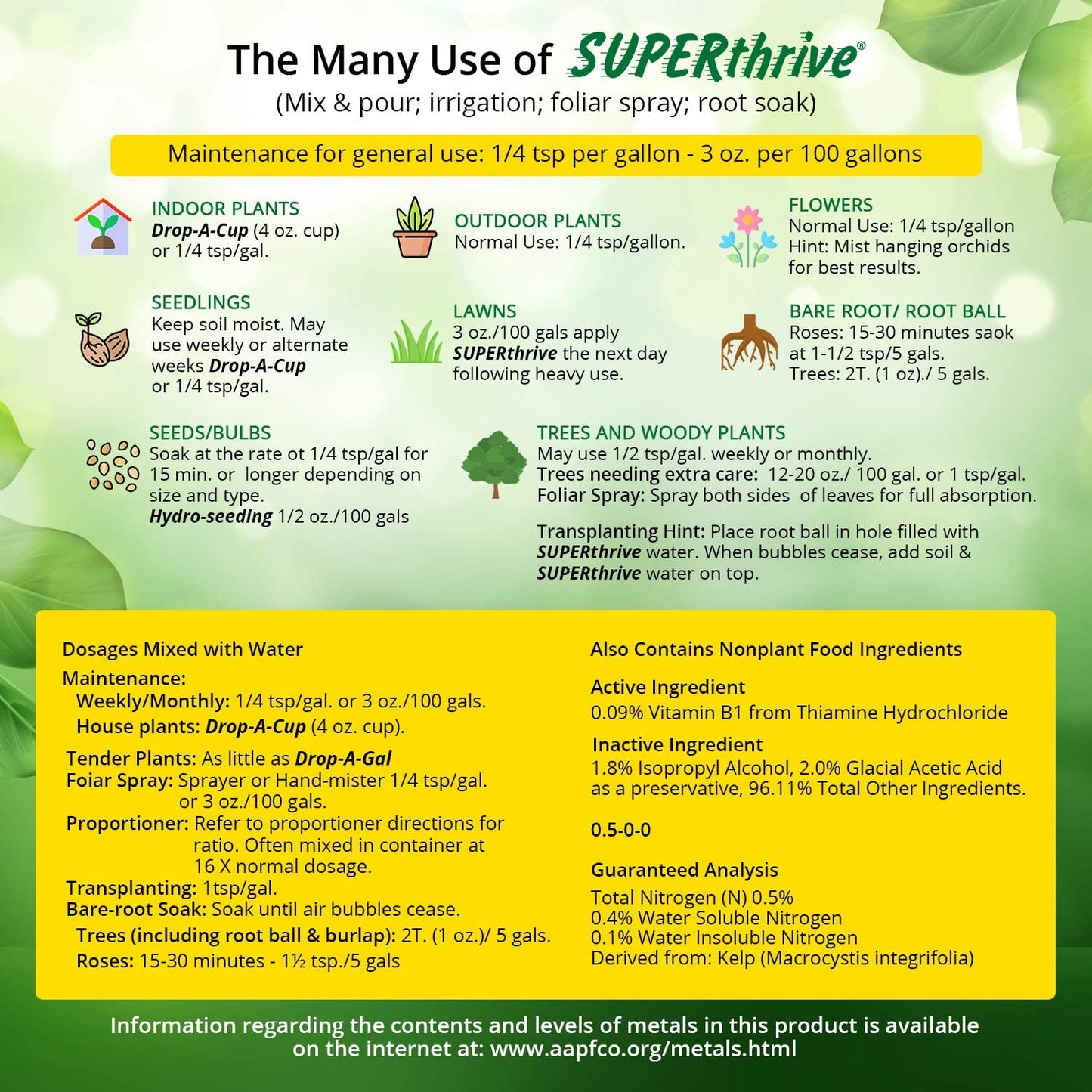 SUPERThrive The Original Vitamin Solution Liquid Concentrate with Kelp for Plants 120 mL