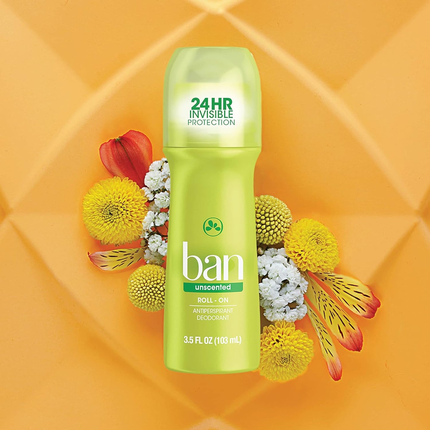 Ban Unscented Invisible Roll-On Deodorant 3.5 fl oz (103ml)