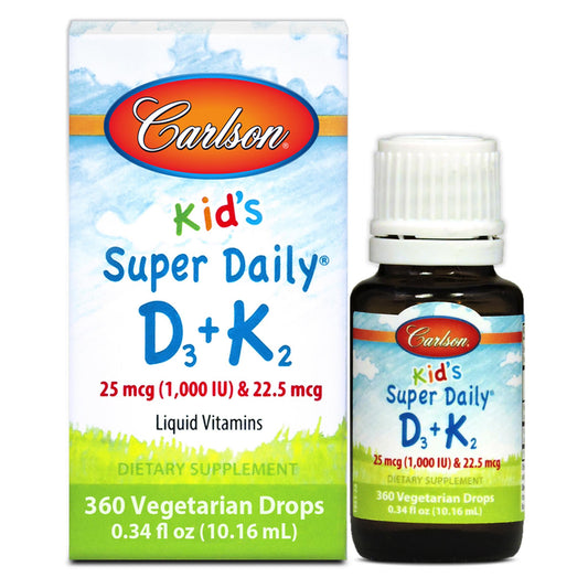 Carlson Kid's Super Daily D3 + K2 1,000 IU 360 drops 0.34 fl oz / 10.16 mL