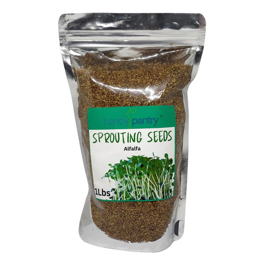 Organic Alfalfa Sprouting Seeds - 1 Lbs - Resealable Bag - Handy Pantry Brand - Growing Sprouts, Food Storage & More