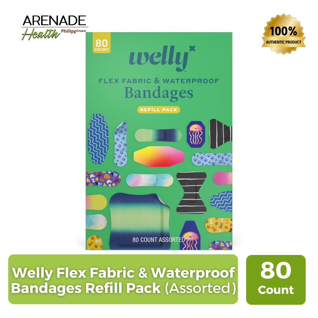 Welly Flex Fabric & Waterproof Bandages Refill Pack (80 Count Assorted) WLY1112