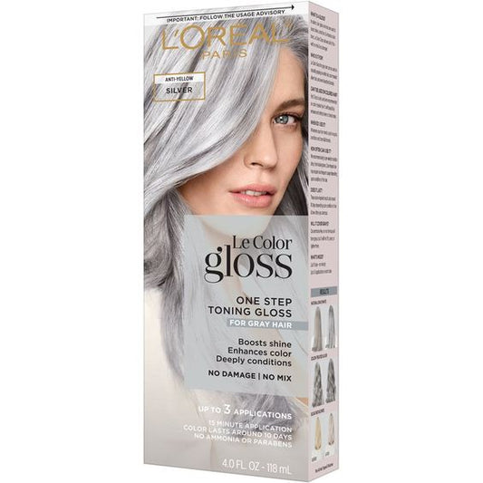 L'Oreal Paris Le Color One Step Toning Gloss for Gray Hair Silver 118 mL