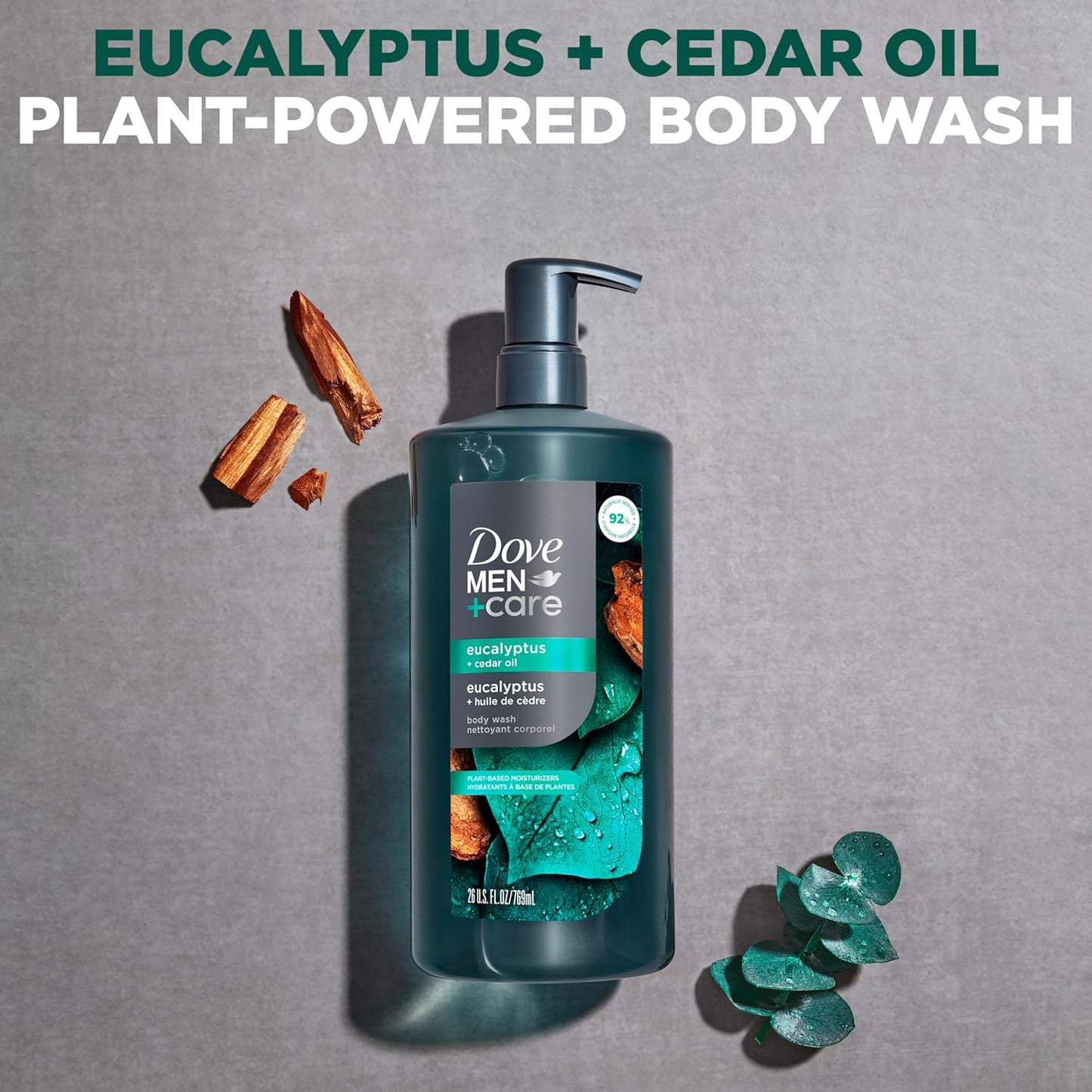 Dove Men Plus Care Eucalyptus + Cedar Oil Body Wash, 769 ml / 26 fl oz