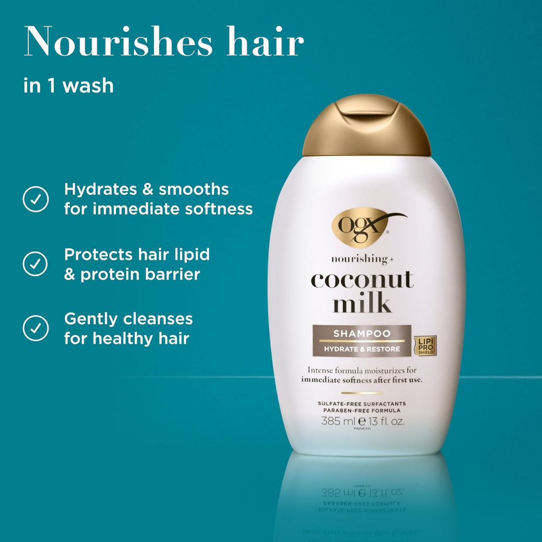 OGX Nourishing + Coconut Milk Shampoo, 385 ml / 13 oz