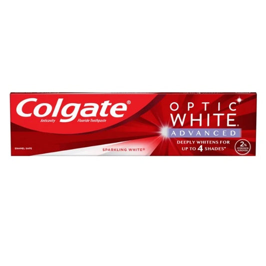 Colgate Optic White Advanced Deeply Whitens Anticavity Toothpaste Enamel Safe Sparkling White 4.2 oz