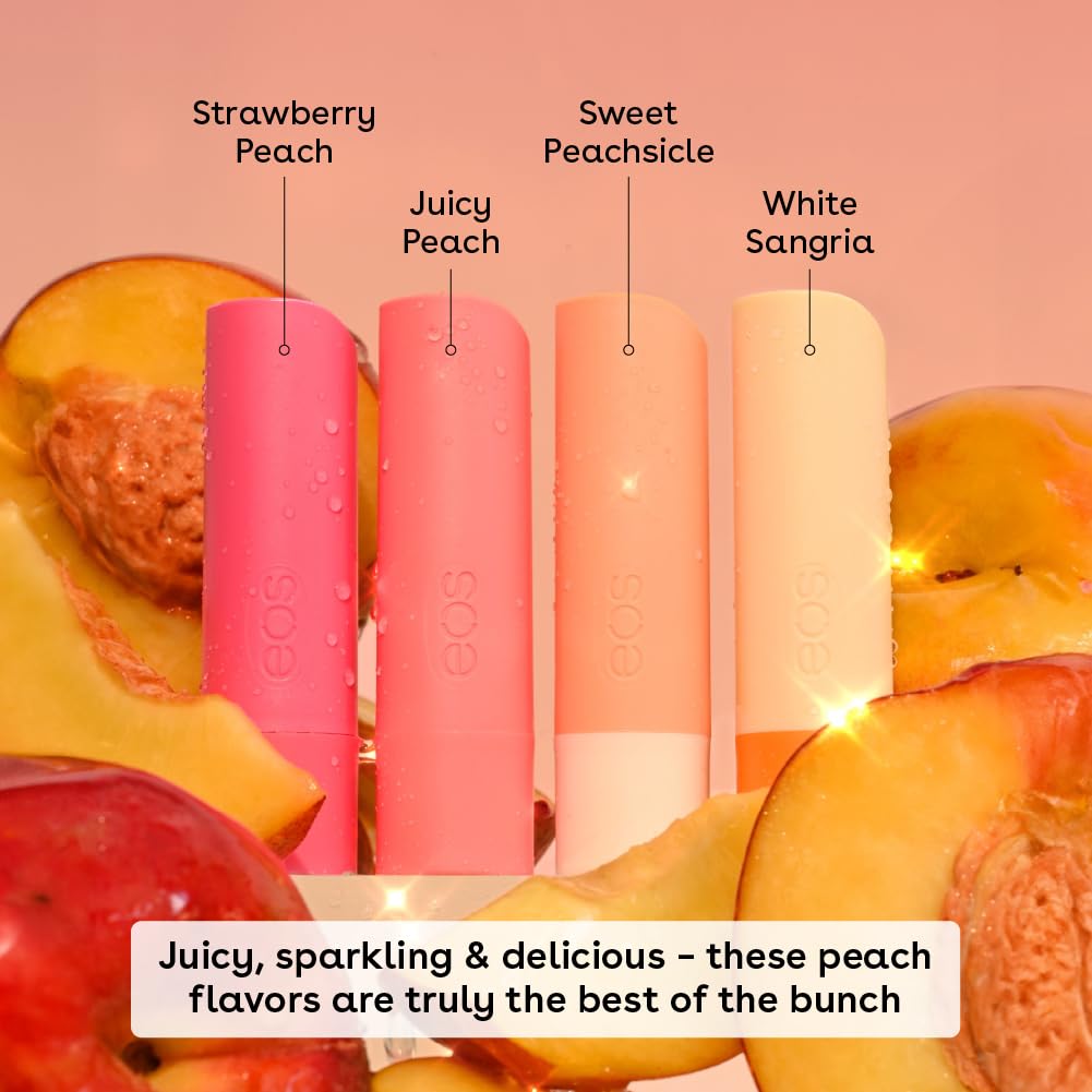 Eos Lip Balm Gift Set Peachy Keen, Lip Moisturizer, 0.14 oz, 4 Pack