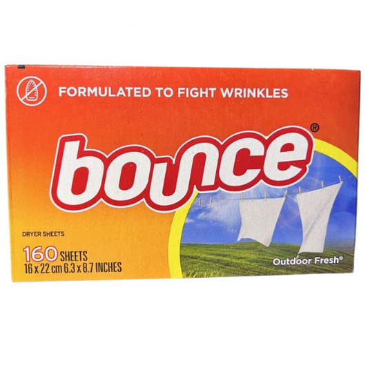 Bounce Fabric Softener Sheets, Outdoor Fresh, 160 Count, 16 by 22 cm / 6.3 by 8.7 inches/