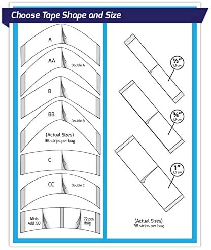 Walker Signature Hair System Tape, 1/2 inch x 3 inches Straight Strips 36 Count