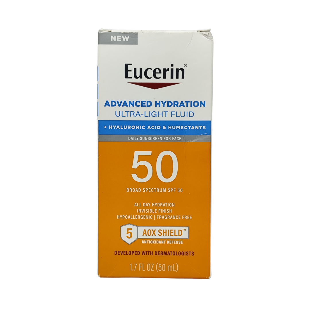 Eucerin Advanced Hydration Ultra-Light Fluid Sunscreen SPF 50, 1.7 fl. oz. / 50 ml