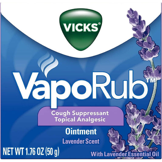 Vicks VapoRub | Lavender Scented Chest Rub Ointment for Relief from Cough, Cold, Aches, and Pains, with Original Medicated Vicks Vapors, (50 g)