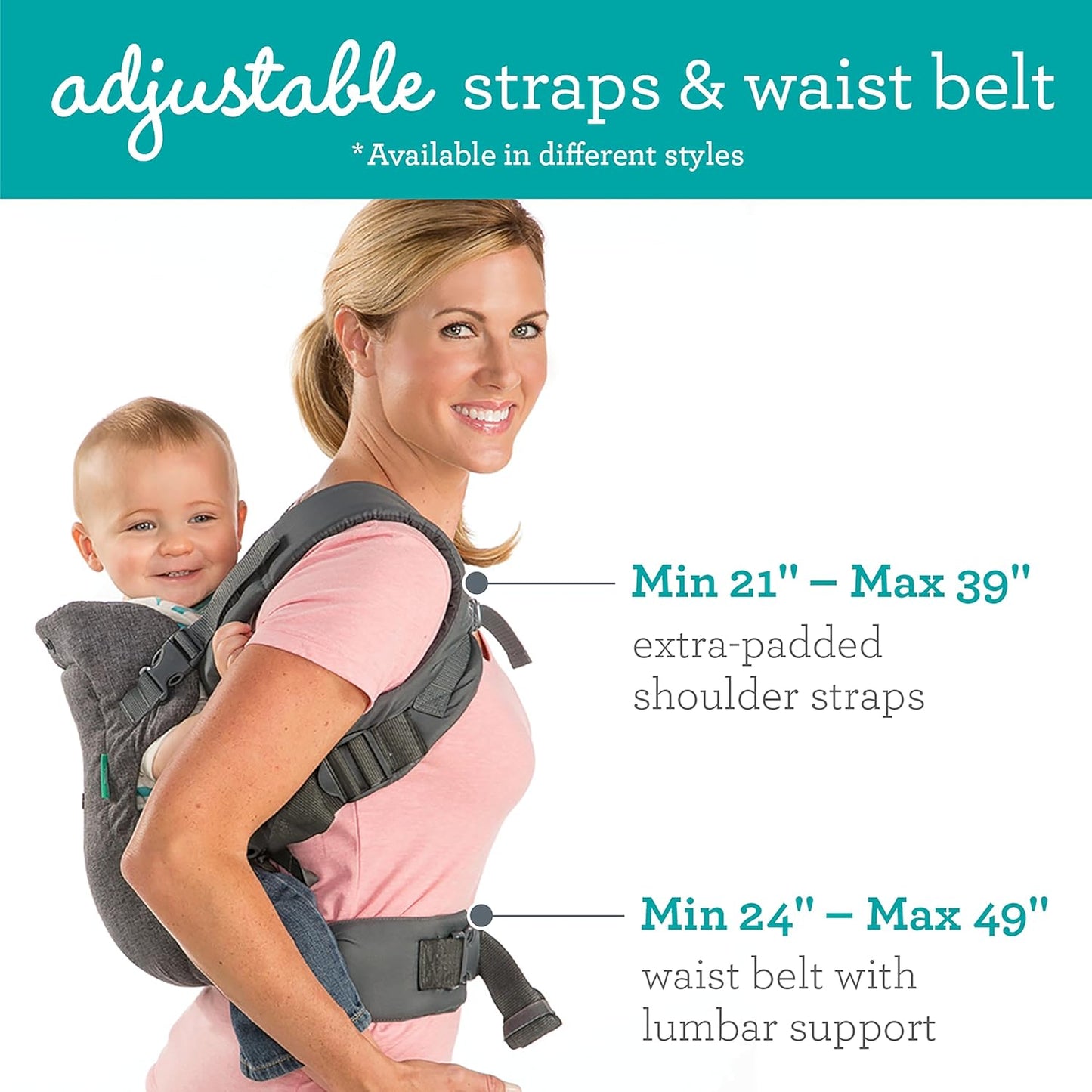 Infantino Flip Advanced 4-in-1 Carrier for Newborns And Older Babies 8-32 lbs