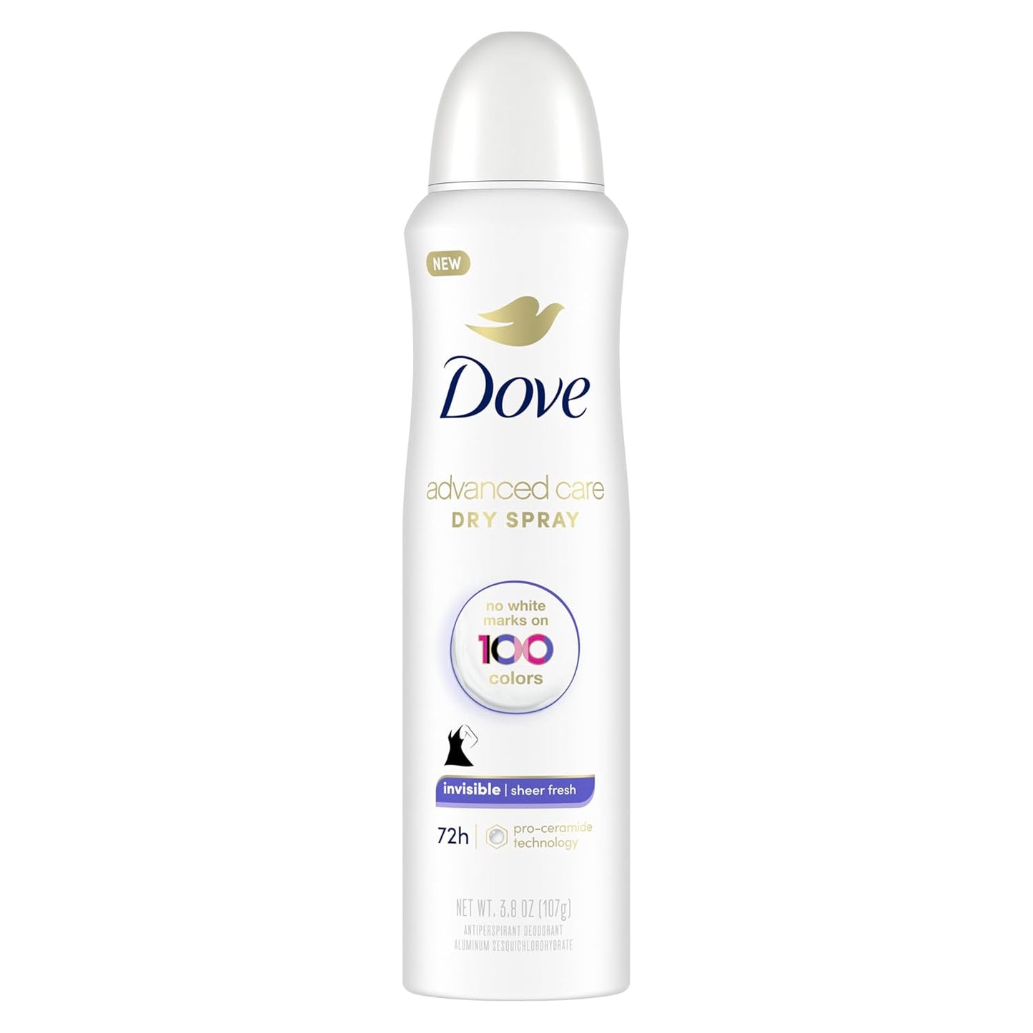 Dove Womens Deo Advanced Care Dry Spray Invisible Sheer Fresh, 107 g / 3.8 oz.