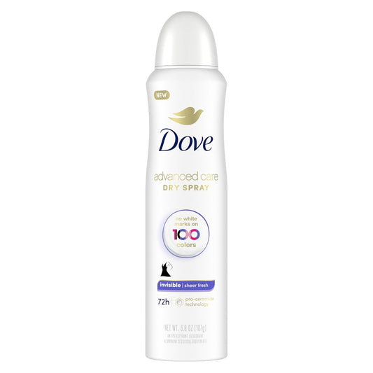 Dove Womens Deo Advanced Care Dry Spray Invisible Sheer Fresh, 107 g / 3.8 oz.