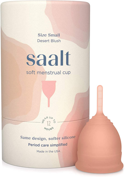 Saalt Soft Menstrual Cup, Wear up to 12HR, Desert Blush, Small