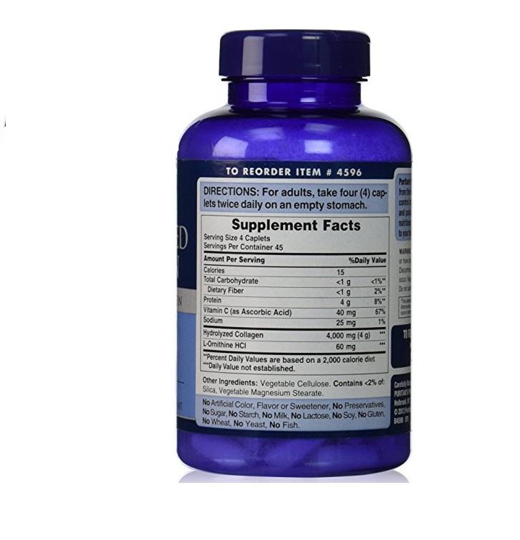 Puritan's Pride Hydrolyzed Collagen 1000 mg (180 Caplets)