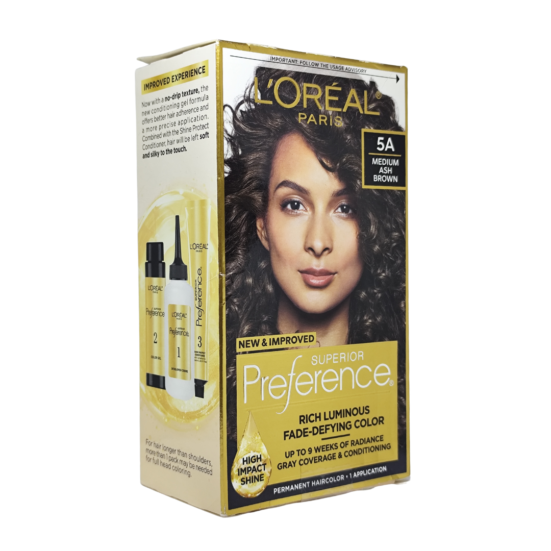 Loreal Paris Superior Preference Rich Luminous Fade-Defying Permanent Hair Color, 5A Medium Ash Brown