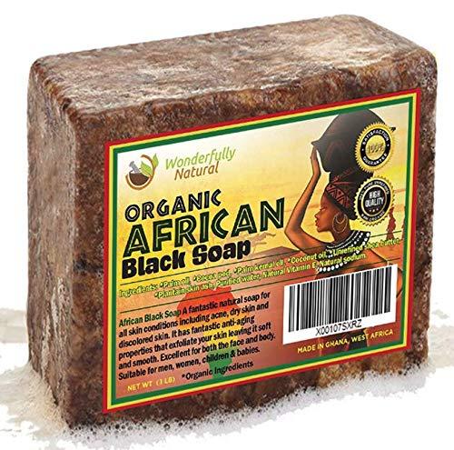 Wonderfully Natural African Black Soap, 1 lb. / 453g Bar  #1 Acne Treatment Eczema Soap