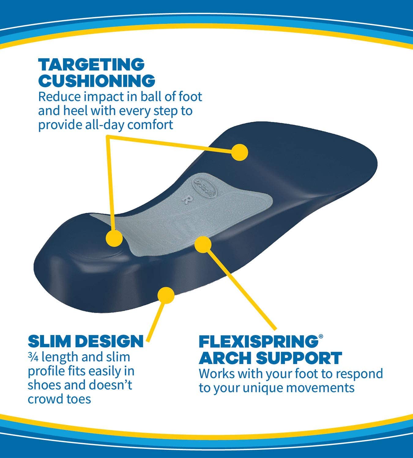 Dr. Scholl's Tri Comfort Insoles Long Lasting Comfort Women 6-10 - 1 Pair