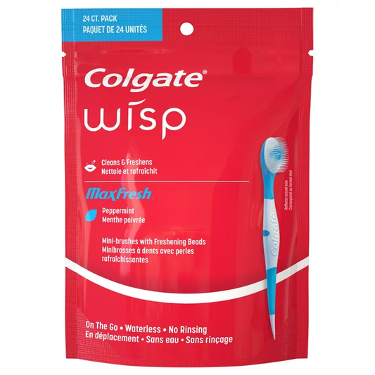 Colgate Max Fresh Wisp Disposable Travel Toothbrush Peppermint - 24 Count