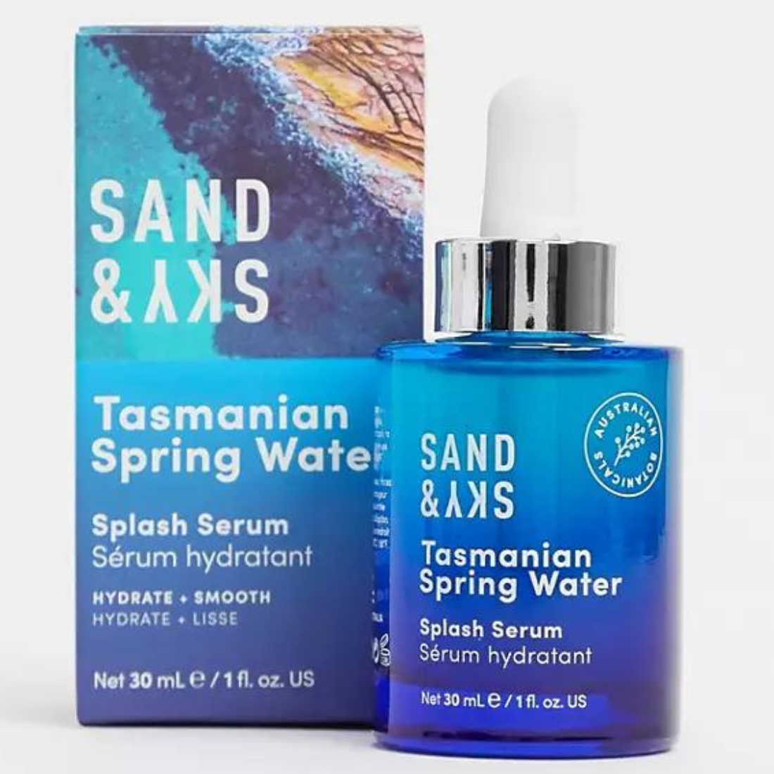 Sand & Sky Tasmanian Spring Water Splash Serum Hydratant 1 Fl Oz (30ml)