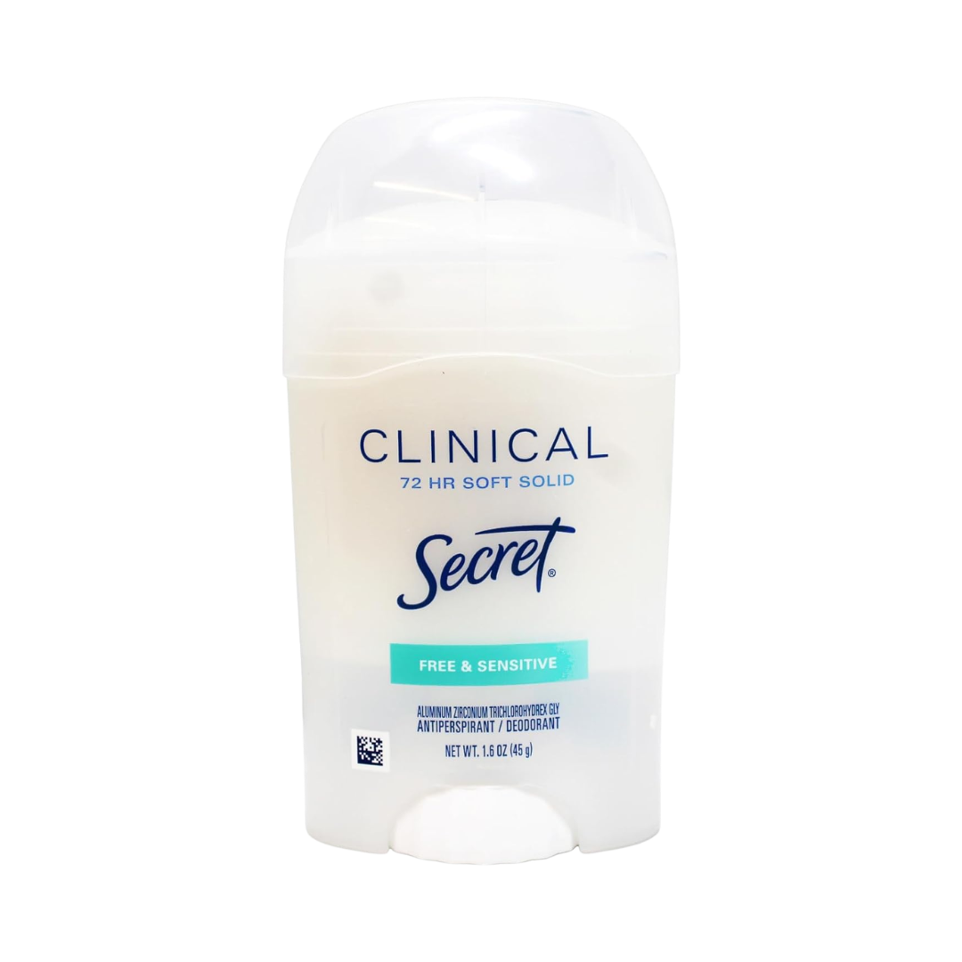 Secret Clinical 72 Hr Soft Solid Free & Sensitive Deodorant, 1.6 oz / 45 g