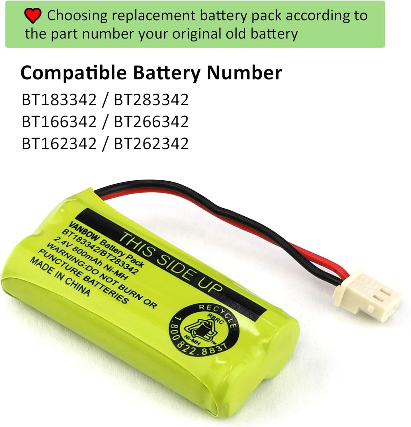 Vanbow BT183342 Phone Battery Replacement Yellow, 2 Pack