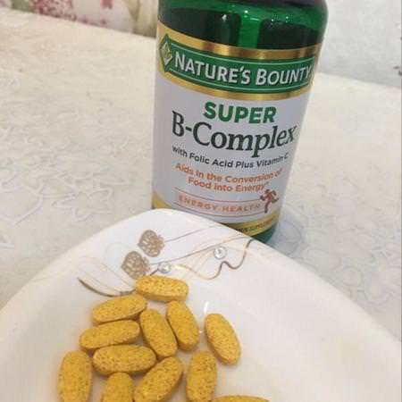 Nature's Bounty Super B - Complex with Folic Acid Plus Vitamin C Energy Health 150 Coated Tablets