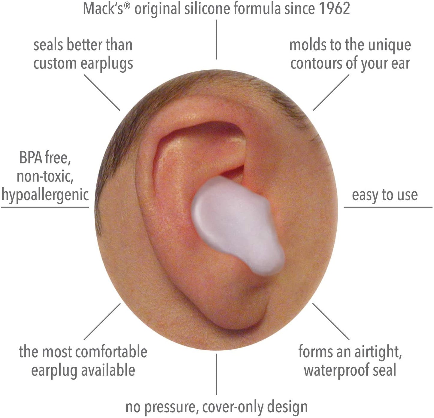 Mack's Pillow Soft Silicone Earplugs (6 Pair)
