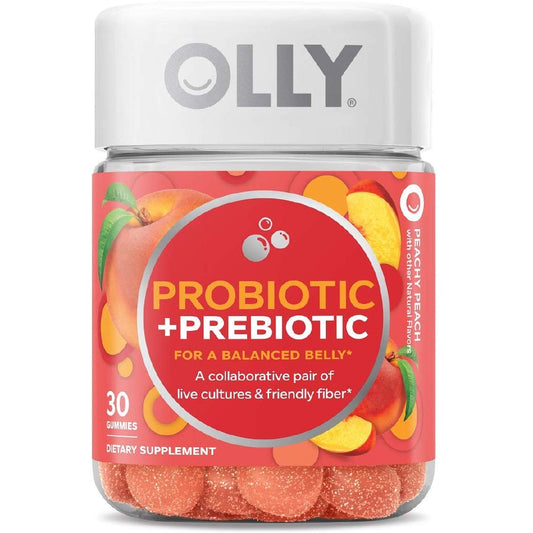 OLLY Probiotic + Prebiotic Peachy Peach (30 Gummies),